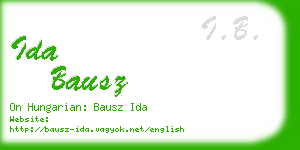 ida bausz business card